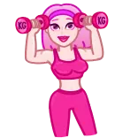 💪 fitness, exercise, weightlifting, workout, woman, dumbbells, pink, cartoon telegram sticker