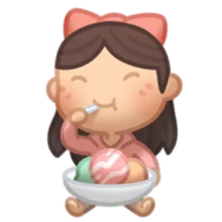 😋 cartoon, ijs, eten, kind, kawaii, dessert telegram sticker