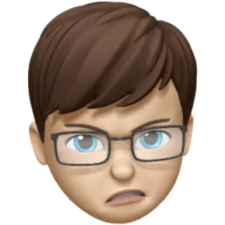 😠 Аватар, Эмодзи, Лицо, Злой, Мужчина, Очки telegram sticker