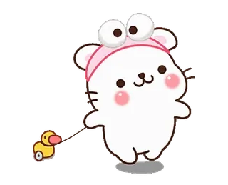 🚶 Dibujo animado, Personaje, Lindo, Animal, Pato, Kawaii, Adhesivo whatsapp sticker
