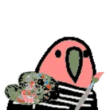 🦜 bird, artist, painting, cute, colorful telegram sticker