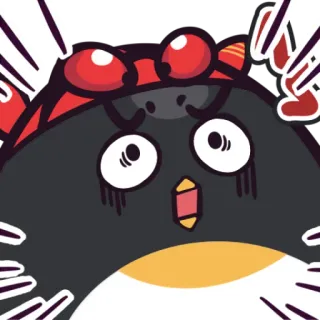 😱 漫画, ペンギン, ショック, アニメ whatsapp sticker