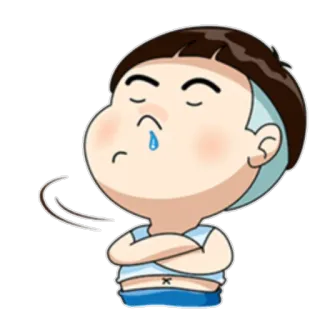 😤 漫画, 男の子, イライラ, 悲しい, 泣く, 感情 telegram sticker