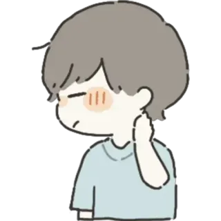 😒 румянец, мальчик, аниме, милый, застенчивый, мультфильм telegram sticker