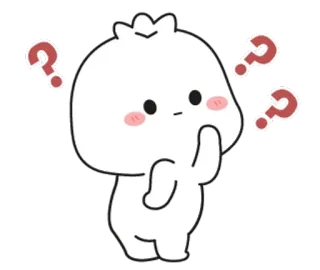 🌟 pregunta, confundido, pensando, lindo, personaje, dibujos animados telegram sticker