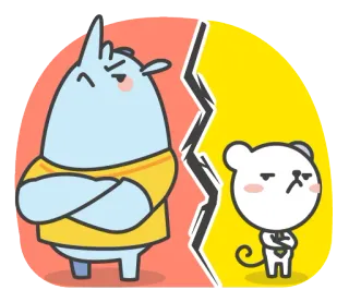 😤 bravo, desenho animado, desacordo, fofo, animais, conflito telegram sticker
