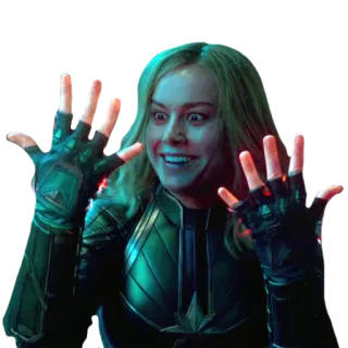 😃 Captain Marvel 漫威, 超级英雄, 惊奇队长, 布丽·拉尔森 telegram sticker