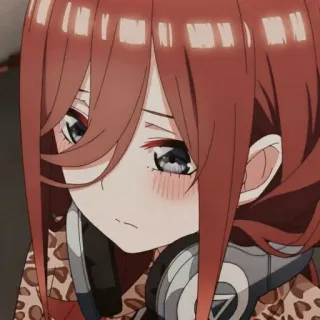 🔪 Miku Nakano The Quintessential Quintuplets Аниме, Девушка, Милая, Наушники, Мику Накано telegram sticker