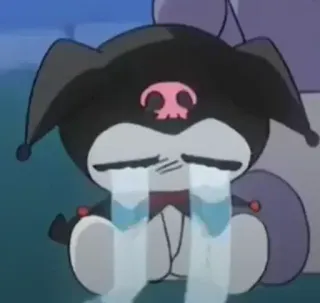 💕 Kuromi Kuromi, llorando, anime, dibujos animados, triste, kawaii telegram sticker