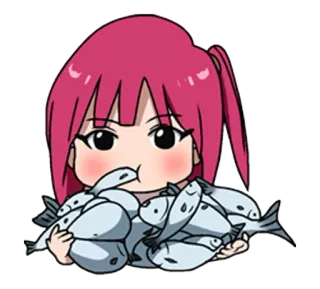 🐠 卡通, 鱼, 动漫, 女孩, 可爱 telegram sticker