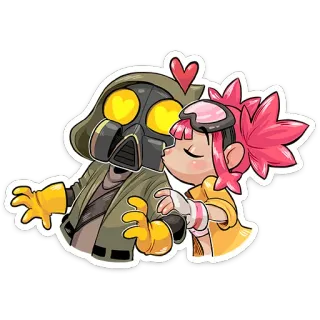😘 sticker, dessin animé, bisou, amour, couple, mignon, coeur telegram sticker