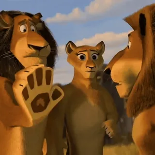 😐 animals, lion, cartoon, madagascar, family, animation whatsapp sticker