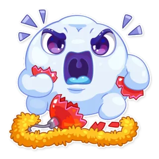 😫 enfadado, dibujos animados, personaje, monstruo, destrozar, destruir telegram sticker