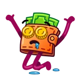 😇 billetera, dinero, triste, llorando, dibujos animados, dificultades económicas telegram sticker