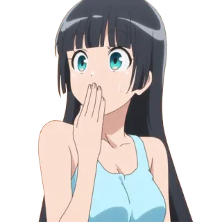 🤭 аниме, девушка, в шоке, удивлена, мультфильм, манга telegram sticker