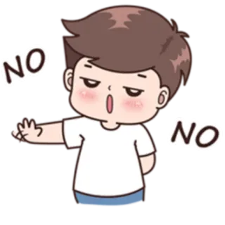 👎 NO NO 만화, 거절, 부정, 반대, 아니요, 캐릭터 whatsapp sticker