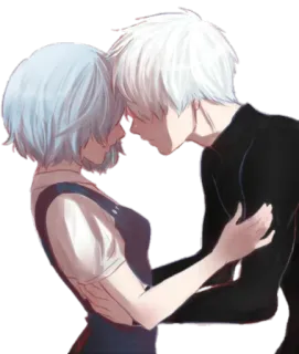 😘 Anime, Paar, Küssen, Romantik, Liebe, Manga, Kunst, Illustration telegram sticker