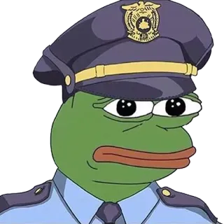 🐸 Pepe the Frog 佩佩蛙, 表情包, 警察, 制服, 网络迷因 telegram sticker