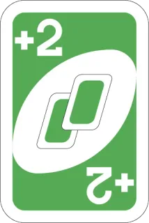 ➕ Uno +2 kaart, spel, plus, nummer telegram sticker