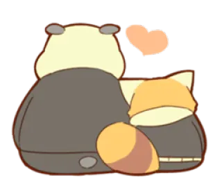 ❤️ สัตว์, น่ารัก, ความรัก, หัวใจ, คู่, การ์ตูน telegram sticker