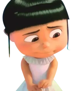 😓 Agnes Despicable Me girl, cartoon, cute, animation, dress, character telegram sticker
