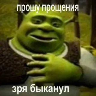 🤝 Shrek прошу прощения зря быканул Shrek, Scuse, Meme, Personaggio dei cartoni animati, Divertente, Meme di internet telegram sticker
