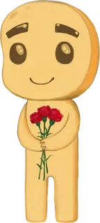 🌹 Cartoon, Personage, Bloemen, Leuk, Boeket telegram sticker