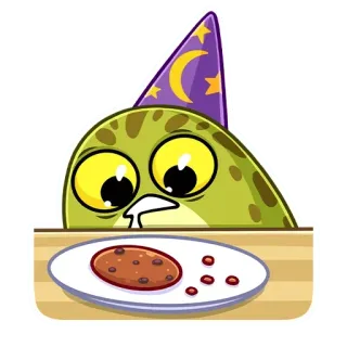 🤤 frog, wizard, cookies, party, cartoon, celebration telegram sticker