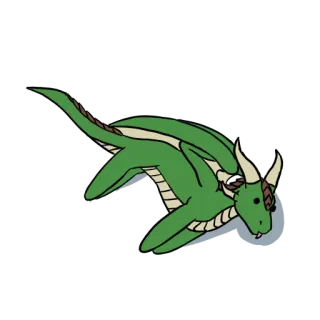 😵 dragon, volant, vert, fantaisie, créature whatsapp sticker