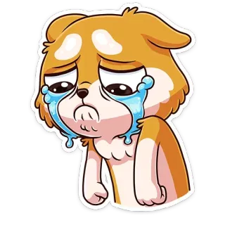 😭 cane, triste, piangendo, cartone animato, adesivo, arrabbiato, emotivo, cucciolo whatsapp sticker