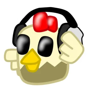🎧 tier, huhn, dj, kopfhörer, musik, daumen hoch telegram sticker