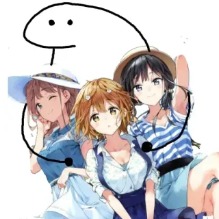 🙈 аниме, девушки, мультфильм, наклейка telegram sticker