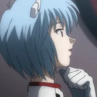 🚬 Rei Ayanami Neon Genesis Evangelion Anime, Postać, Rei Ayanami, Evangelion, niebieskie włosy telegram sticker
