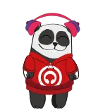 💵 panda, headphones, music, cute, cartoon, animal whatsapp sticker