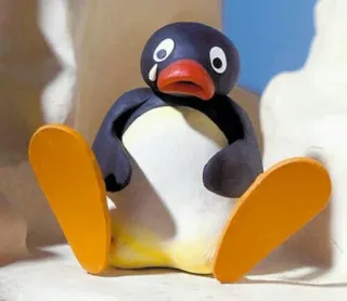 😢 Pingu pinguino, claymation, cartone animato, triste whatsapp sticker