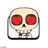 ❤️ skull, skeleton, love, heart, cartoon, emoji telegram sticker
