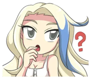 🤔 การ์ตูน, เครื่องหมายคำถาม, สับสน, จิบิ, อนิเมะสาว, สติกเกอร์ telegram sticker