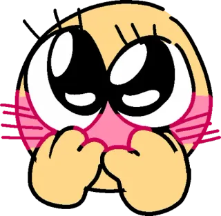 😍 emoji, fofo, corar, olhos, tímido, kawaii whatsapp sticker