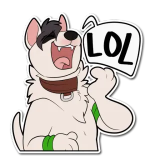 😂 LOL dog, laughing, cute, cartoon, lol, sticker telegram sticker