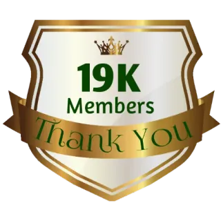 ⚜ 19K Members Thank You membros, obrigado, comunidade, celebração, conquista telegram sticker