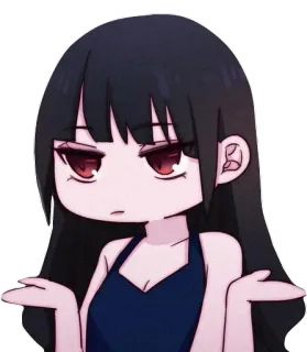 🤷‍♀ Anime, Chica, Dibujo animado, Pose, Personaje, Ilustración whatsapp sticker