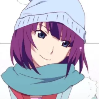 🎭 Anime, Postać, Dziewczyna, Kapelusz, Szalik telegram sticker