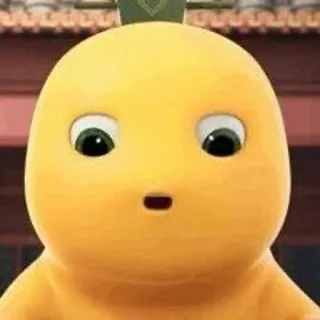 😧 Desenho animado, Fofo, Personagem, Amarelo, Animação telegram sticker