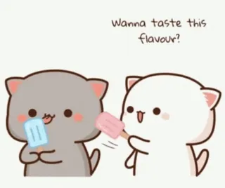 🌟 Wanna taste this flavour? 귀여운, 고양이, 아이스바, 공유, 친절한 whatsapp sticker
