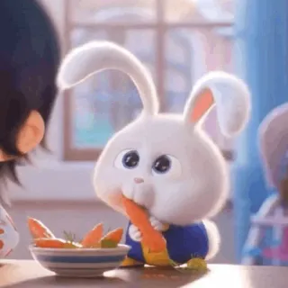 🐰 Snowball The Secret Life of Pets Hase, Kaninchen, Karotte, süß, Tier, Haustier, animiert, Film telegram sticker