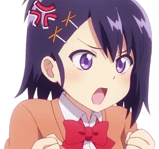 💢 anime, cartoon, angry, cute, girl whatsapp sticker