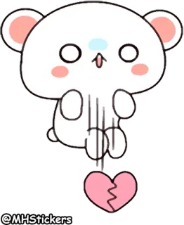 💔 @MHStickers 곰, 카와이, 귀여운, 하트, 상심, 스티커 telegram sticker