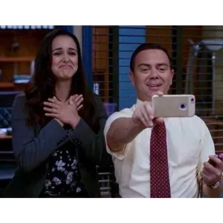 📸 Brooklyn Nine-Nine Brooklyn Nine-Nine, Amy Santiago, Charles Boyle, Selfie, Chương trình TV telegram sticker