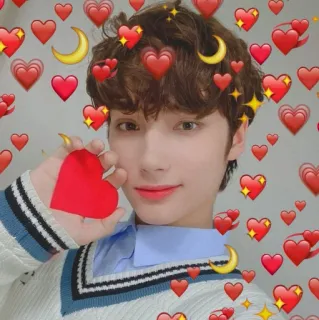 ❤ heart, emojis, kpop, moon, stars, cute, love telegram sticker