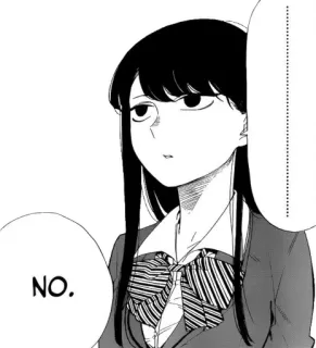 ❌ Komi Shouko Komi Can't Communicate NO. Anime, Mangá, Komi can't communicate, Komi Shouko, Não, Expressão whatsapp sticker